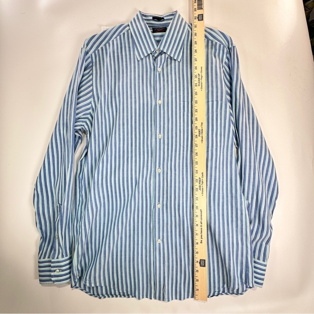 Paul & Shark Men’s Linen Button Down Striped Shirt Blue Medium - Picture 13 of 14